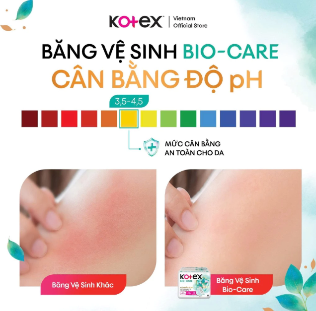 Combo 4 Gói Băng vệ sinh Kotex Biocare Ban Đêm Mặt bông siêu mỏng có cánh 32cm 7 miếng