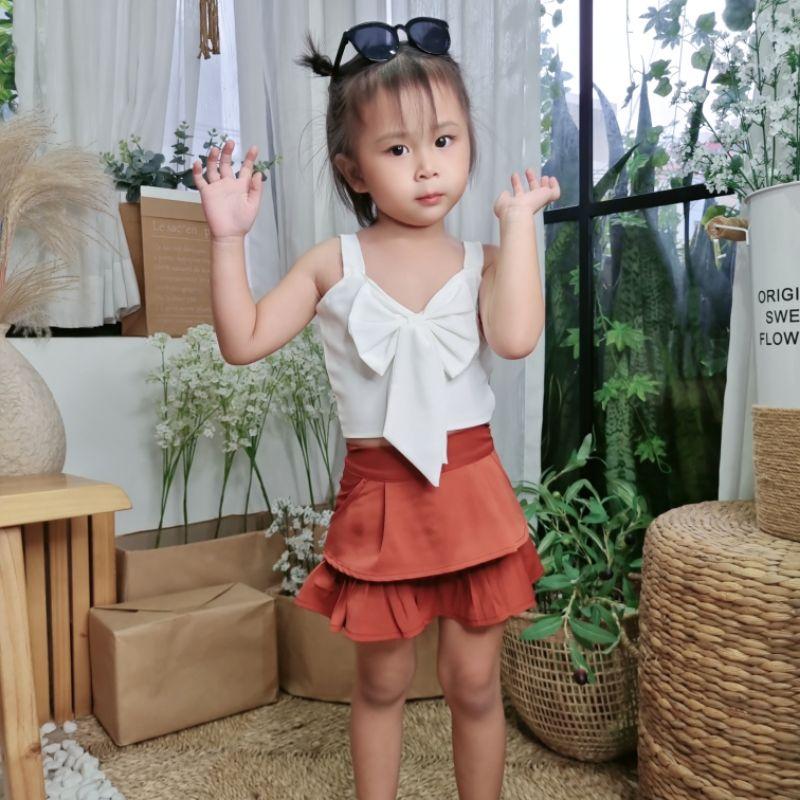 áo nơ 2 dây, áo croptop bé gái, áo kiểu cho bé (shop có bán chân váy