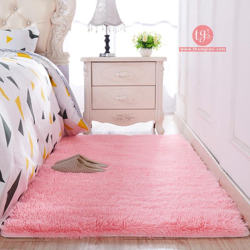 Thảm Lông Xù Màu Hồng | 100x160cm | Thảm Trang Trí Phòng Khách - Phòng Ngủ - Thảm Trải Sofa - Thảm Dành Cho Bé