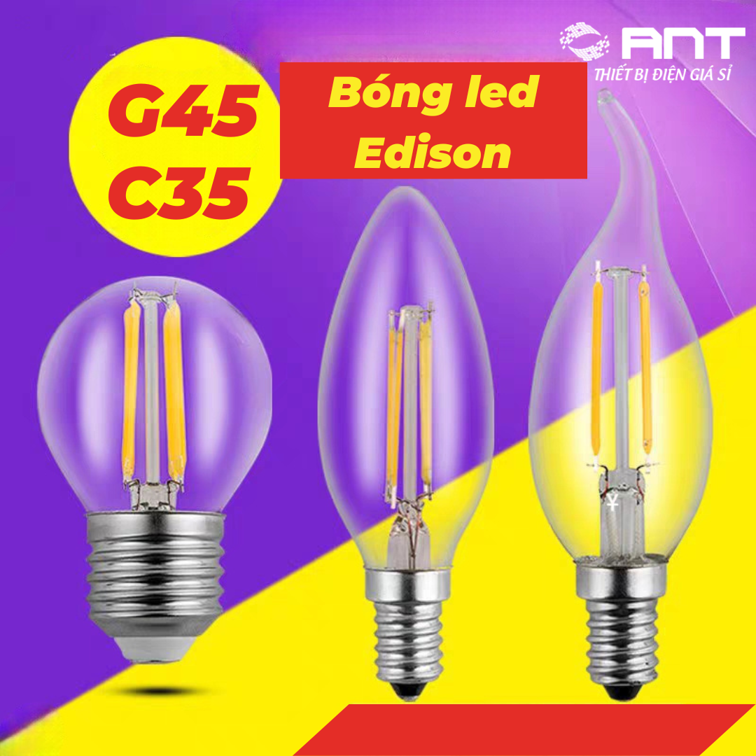 Bóng edison C35 quả nhót, led rau 4w đui e27/e14