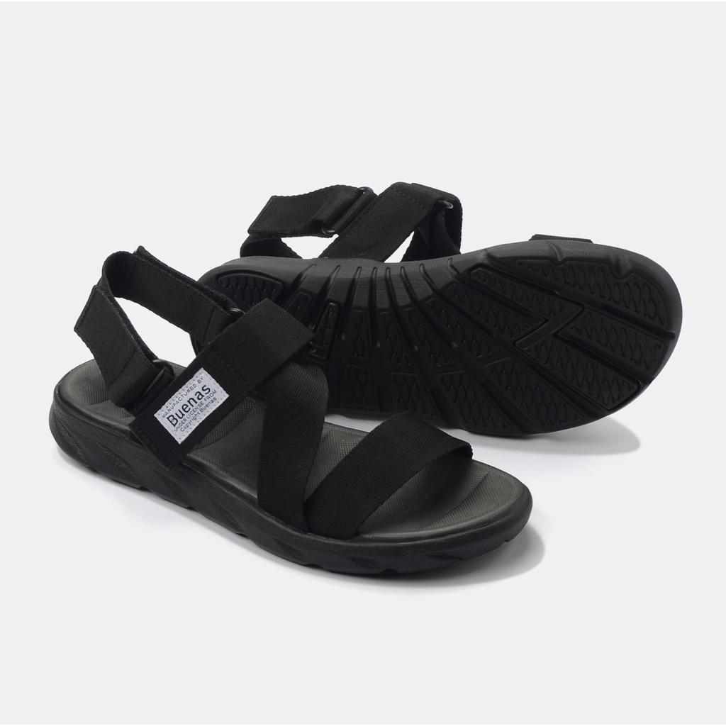 Giày sandal nam nữ unisex đi học quai ngang Buenas Sport S7 đế cao 3 phân