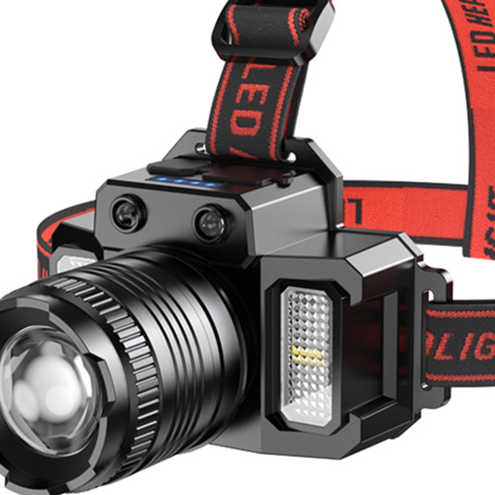 LED Rechargeable Head Mounted Work Light Waterproof Lamp Headlight for Climbing Riding Outdoor Camping