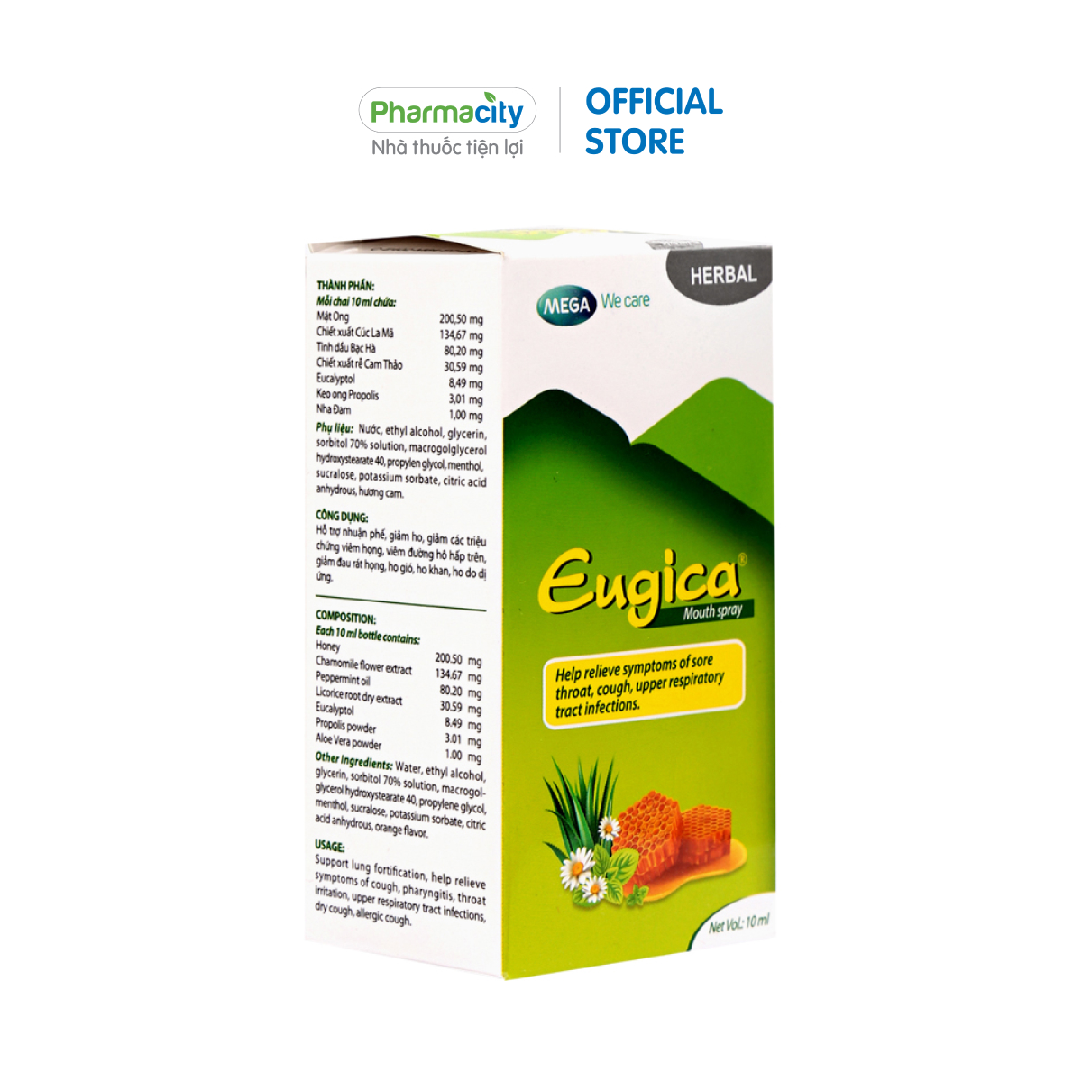 Xịt họng thảo dược Eugica