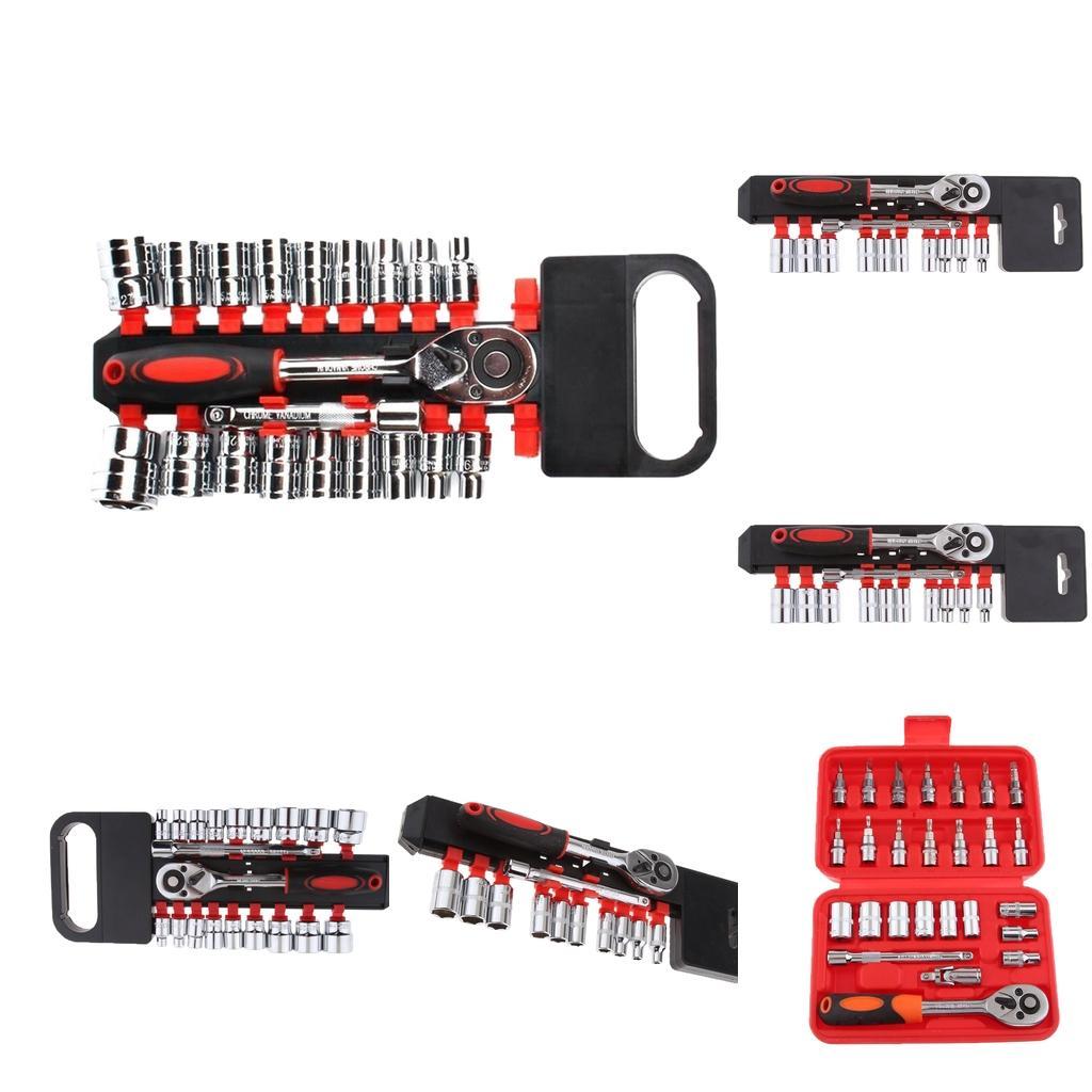 Socket Set Repair Tool Torque Ratchet Wrench Chrome Vanadium Steel