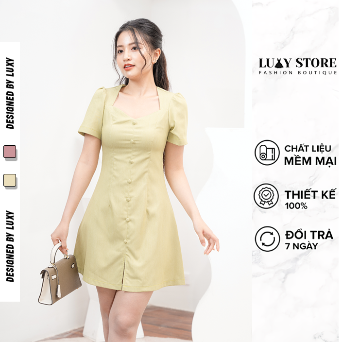 Váy thiết kế tôn dáng LUXY V128 đủ size từ 42kg - 65kg