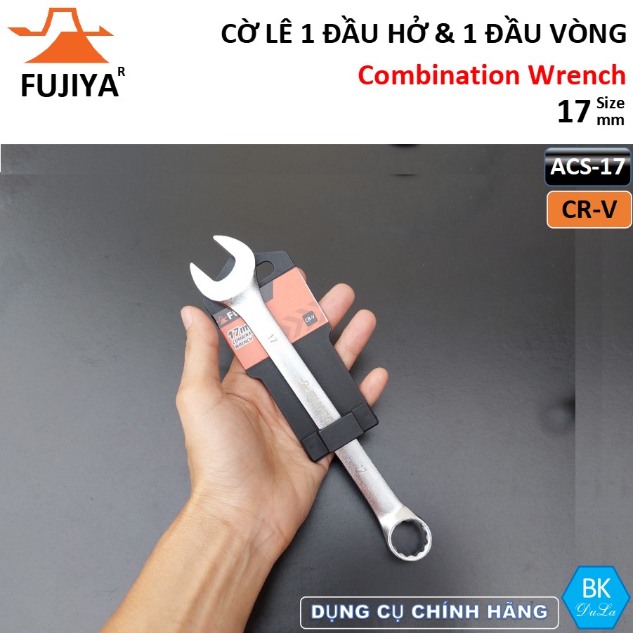 Cờ lê kết hợp 1 đầu hở- 1 đầu vòng 17mm FUJIYA ACS-17 Thép CR-V 