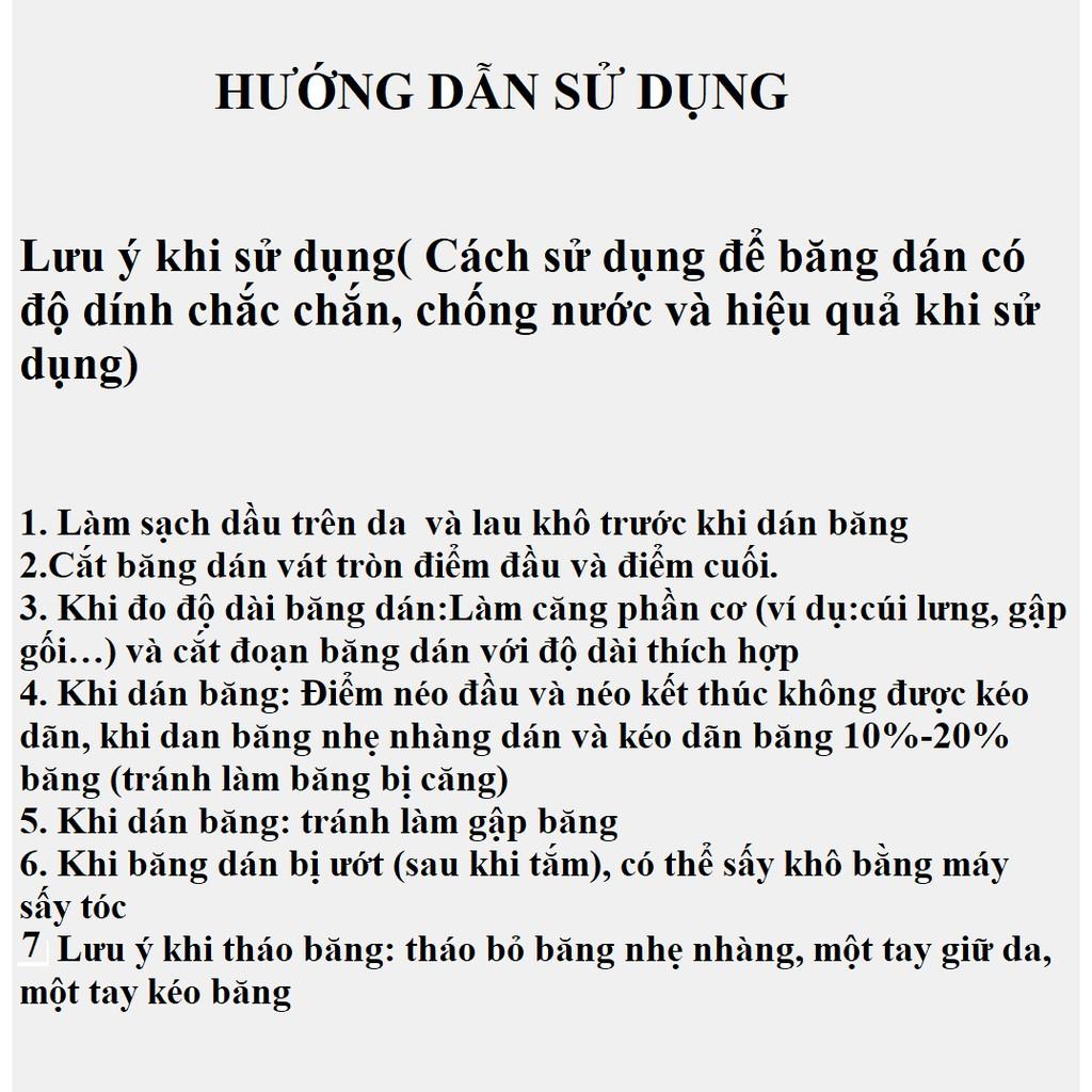 BĂNG DÁN CƠ THỂ THAO KINESIOLOGY, KEO VẢI DÁN NGỰC, MIẾNG DÁN NÂNG NGỰC CAO CẤP - Loại 7,5cm x 5m