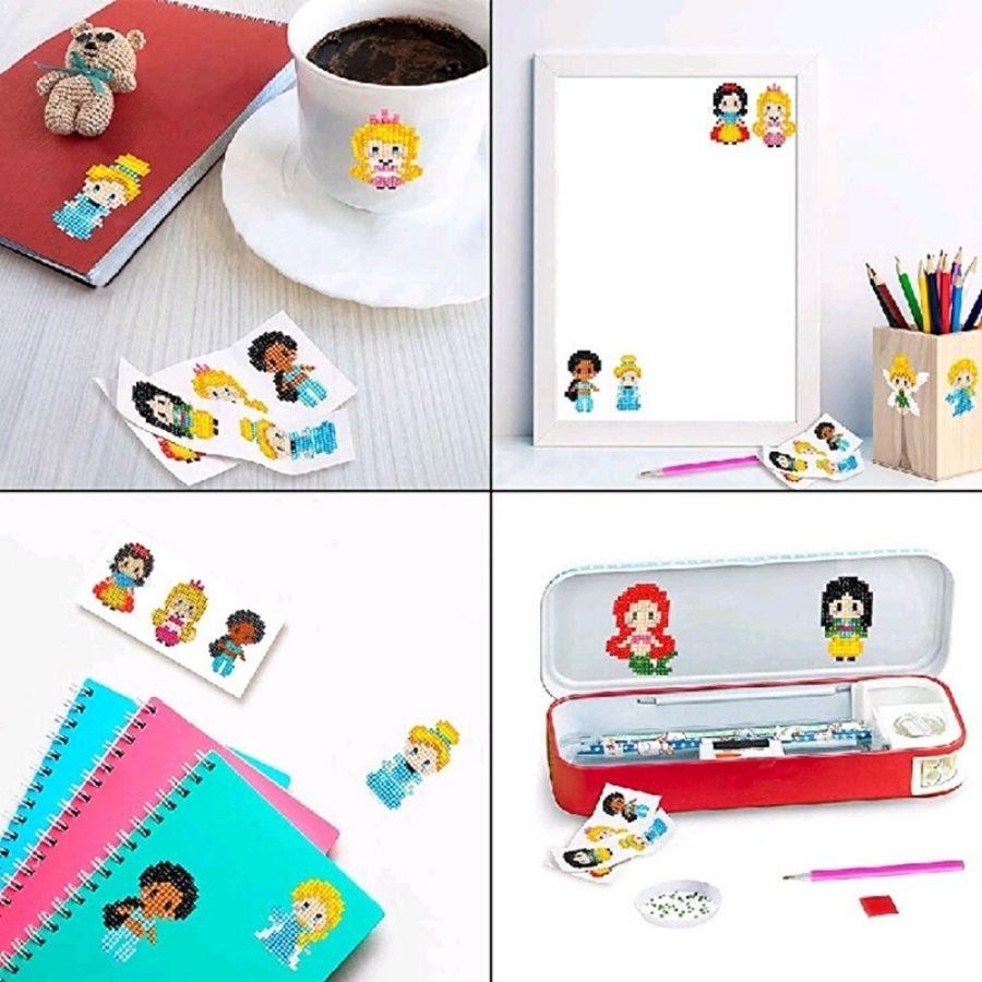32 Hình Tranh Đính Đá Kim Cương Giả Mini Tạo Sticker Công Chúa Cho Bé Trang Trí