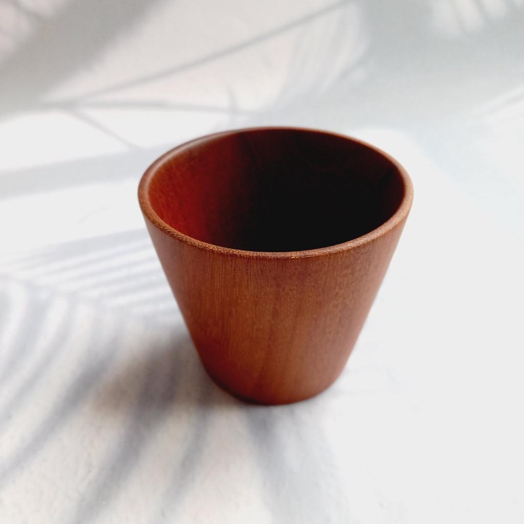 Cốc Gỗ Cốc Gỗ Gõ Màu Cam Thân Trụ Xinh Xắn 7x8cm Uống Nước, Trà, Cà Phê, Cốc Gỗ Decor Trang Trí Chụp Ảnh