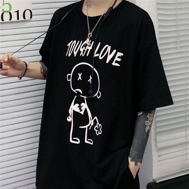 Áo thun in chữ unisex Áo thun tay lỡ Áo thun form rộng Áo thun giấu quần Áo thun bigsize tough love