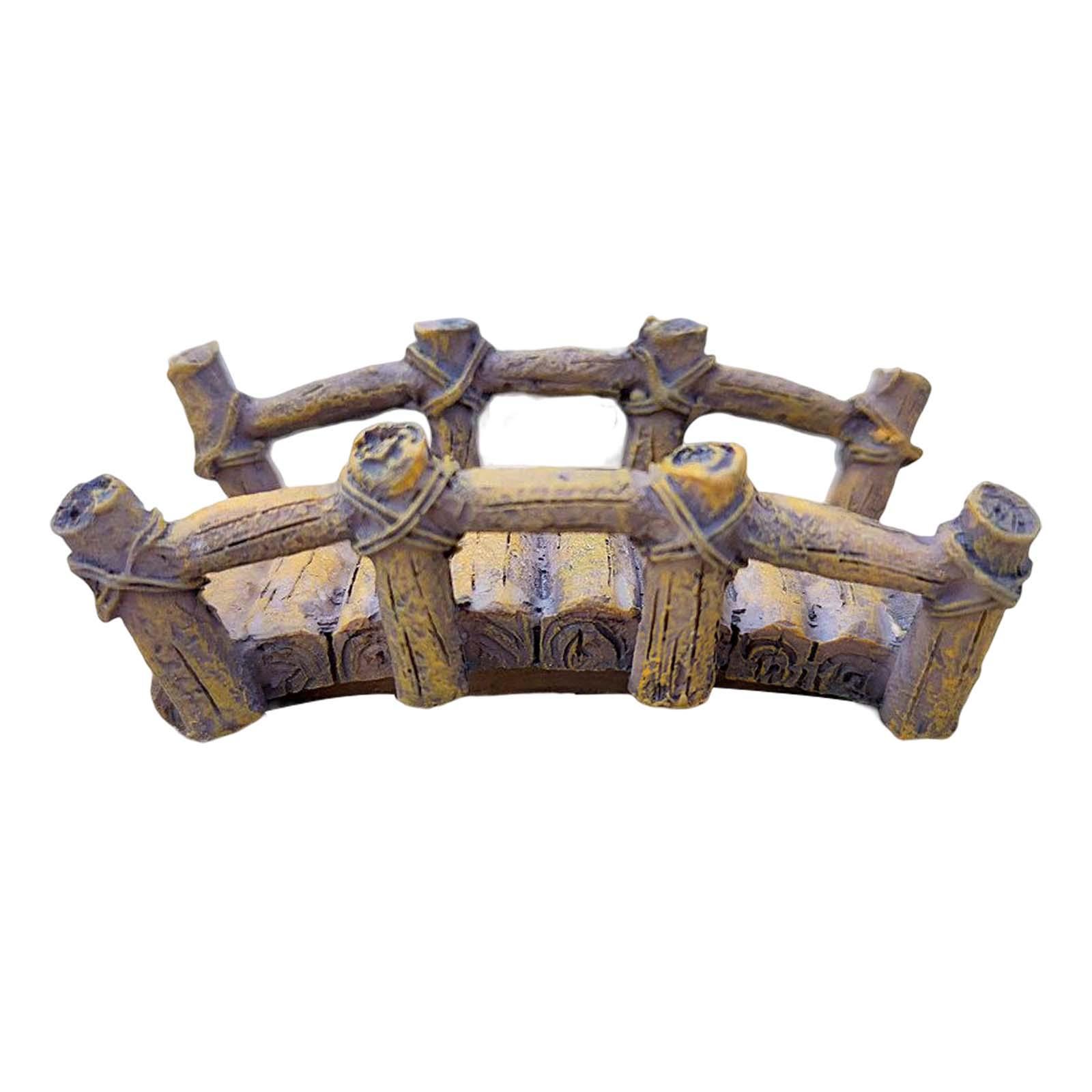 Miniature Bridge with Side Rails Mini Artificial Bridge for Decoration