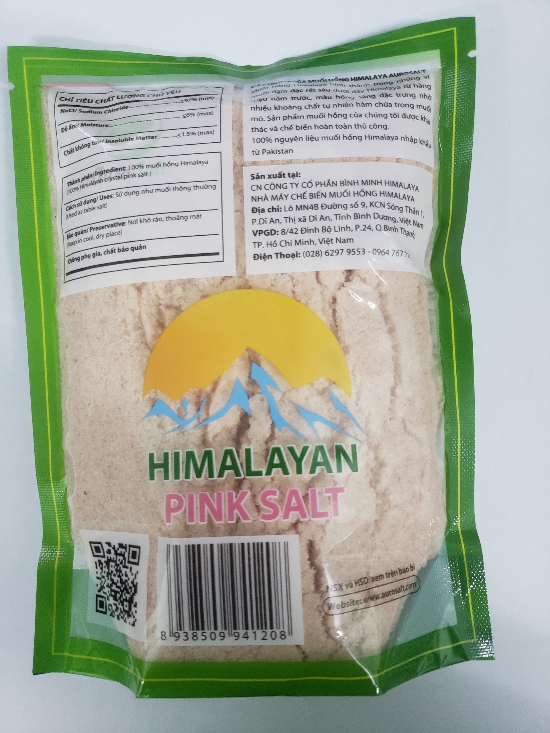 Muối Hồng Himalaya Nguyên Chất Mịn Túi 500G