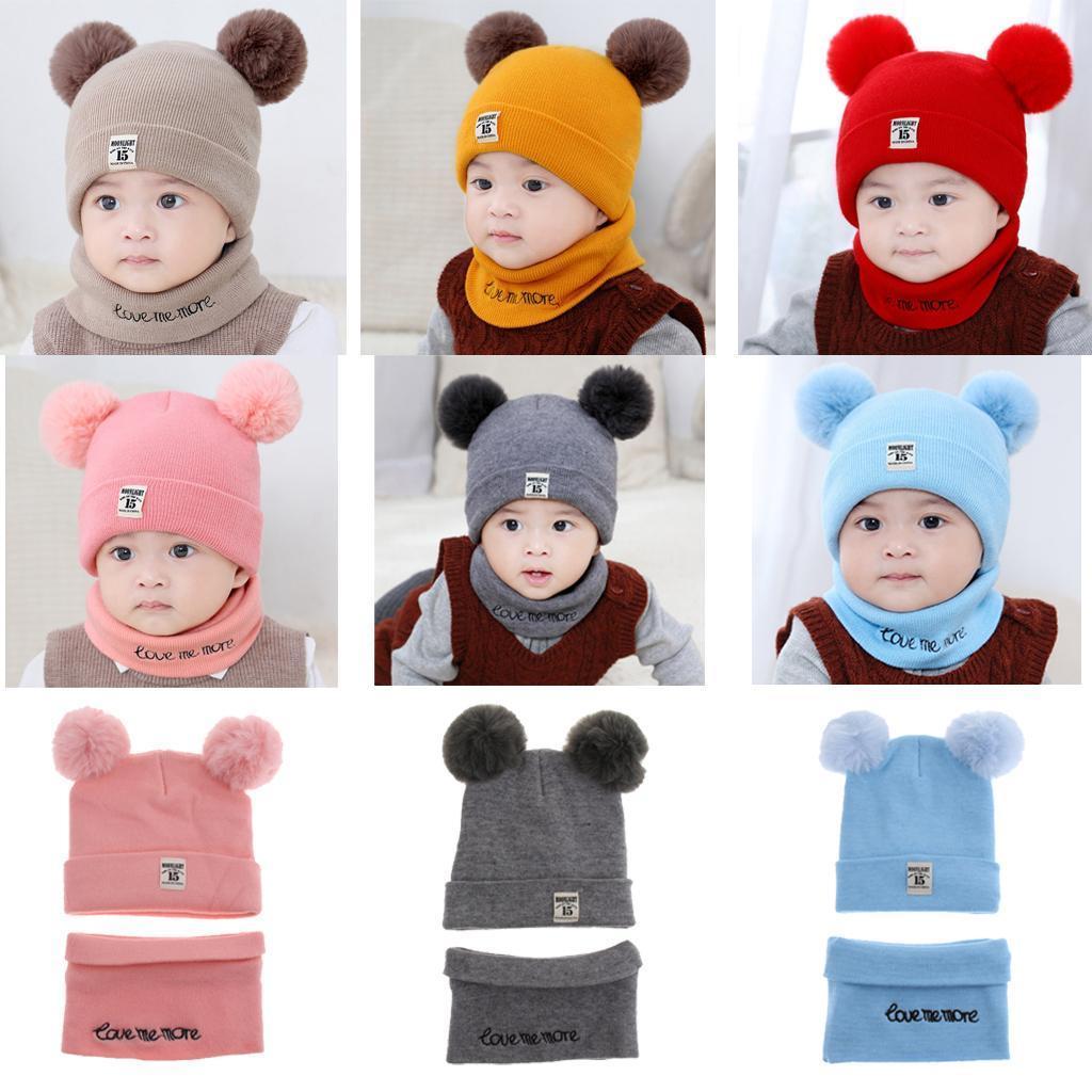 NEW Baby Toddler Hat Cap with Scarf Set Wool Warmer Winter / Faux Fur