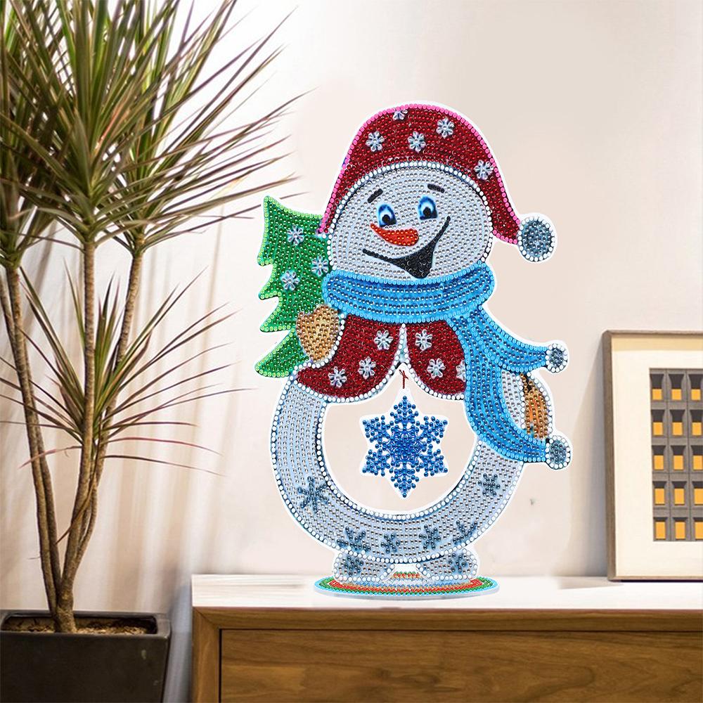 5D Diamond Paint Kit Luminous Decoration DIY Christmas Snowman Handmade Shiny Xmas Ornament Gift Handcraft for New Year