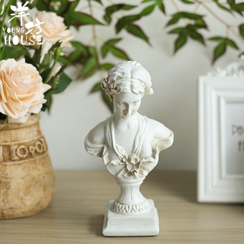 Tượng cô gái hoa hồng trang trí cao 23cm