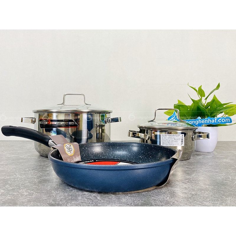 BỘ NỒI CHẢO ĐÁY TỪ HAPPYCOOK PLATINUM HC05-CBPT - Hàng chính hãng