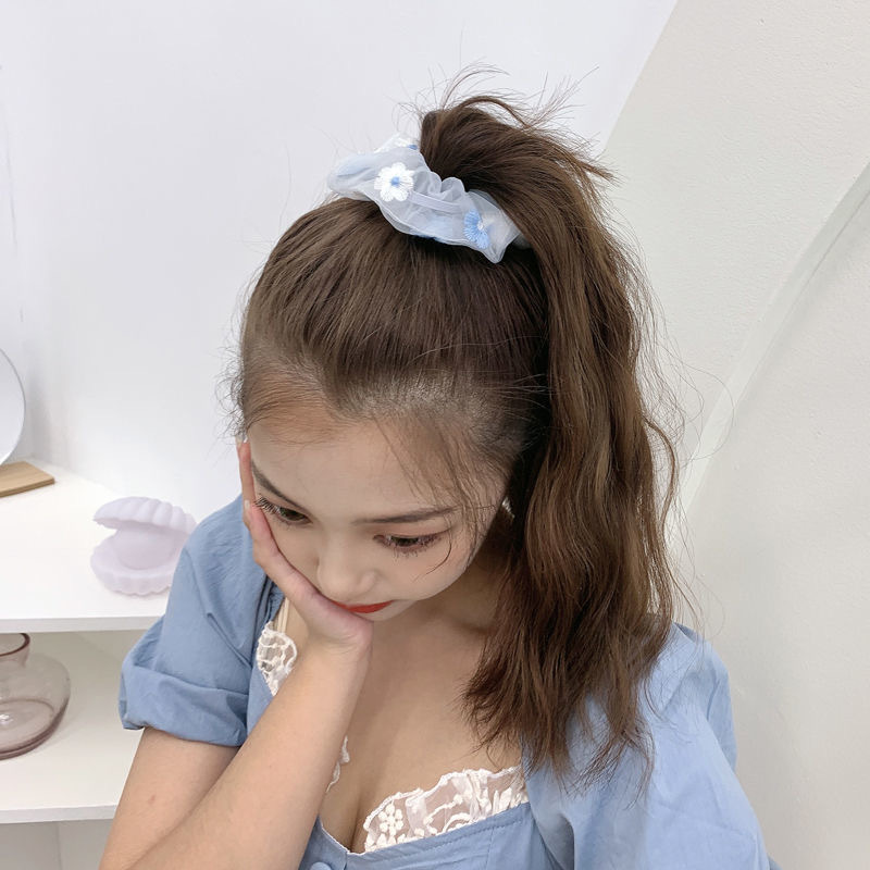 Dây buộc tóc - Scrunchies hoa thêu mẫu mới hàng đẹp HD63