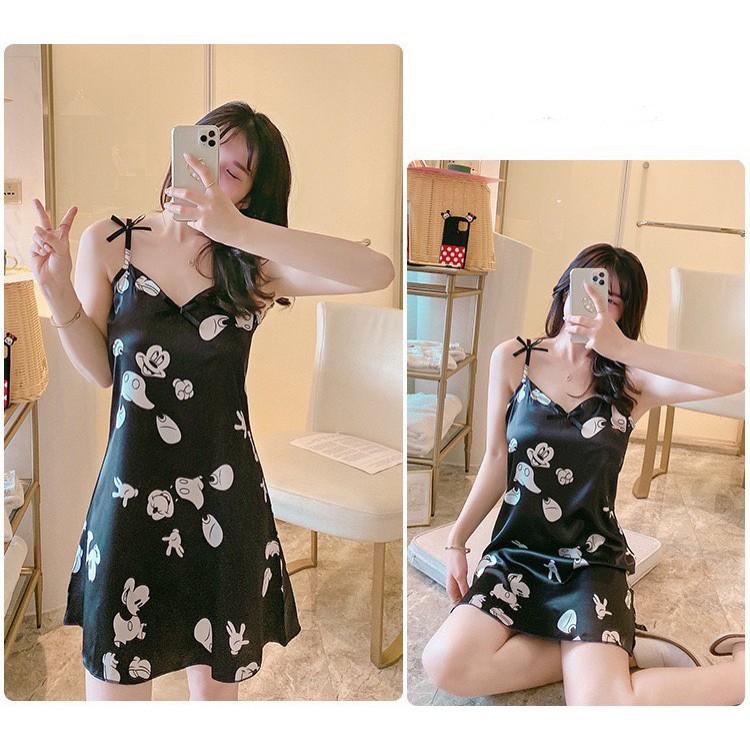 Váy Nữ 2 dây chất lụa mềm mát ️ - Đầm ngủ cao cấp mùa hè xinh xắn dễ thương️ V2D290