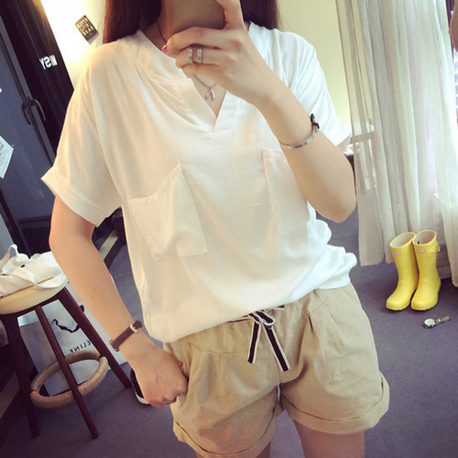 Áo sơ mi nữ 2 túi trước xinh s28