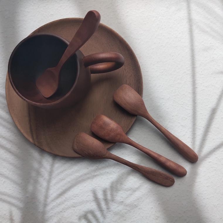Thìa Gỗ Nâu Uống Trà, Cà Phê, Soup Ăn Tiện Lợi
