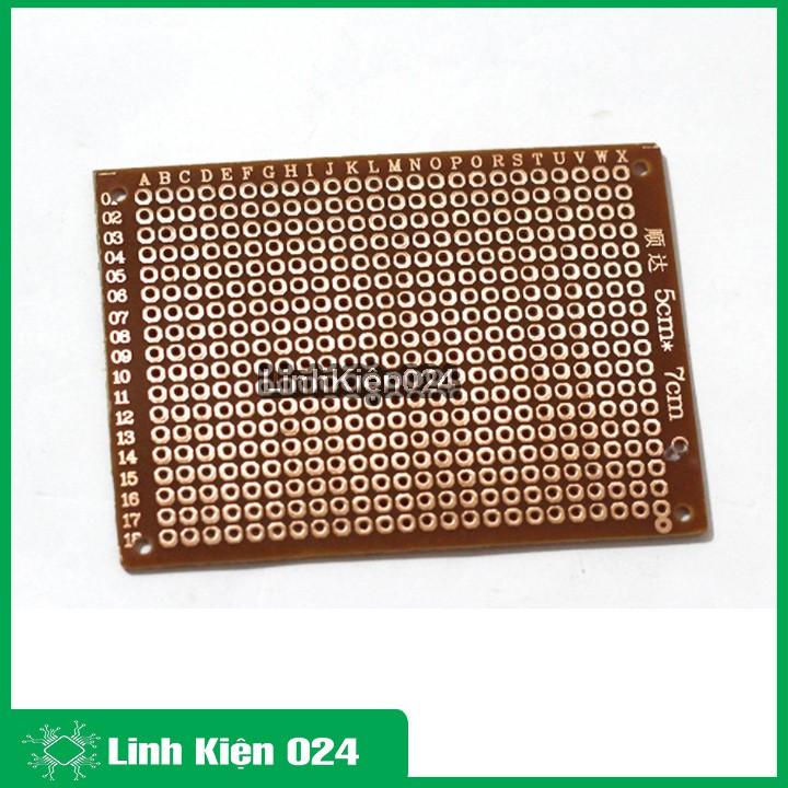 Combo 5 Tấm PCB Phíp Đồng Đục Lỗ 5x7Cm ( nâu ) Hàn mạch thủ công