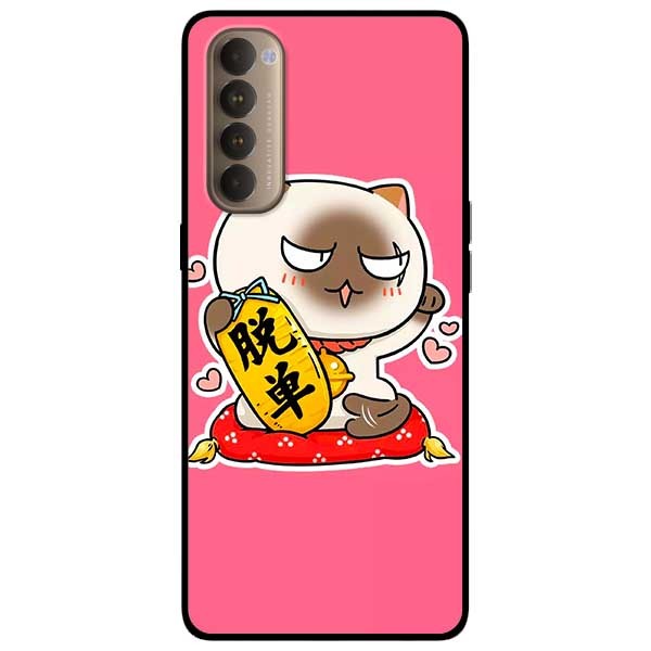 Ốp lưng dành cho Oppo Reno 4 Pro mẫu Mèo May Mắn 8