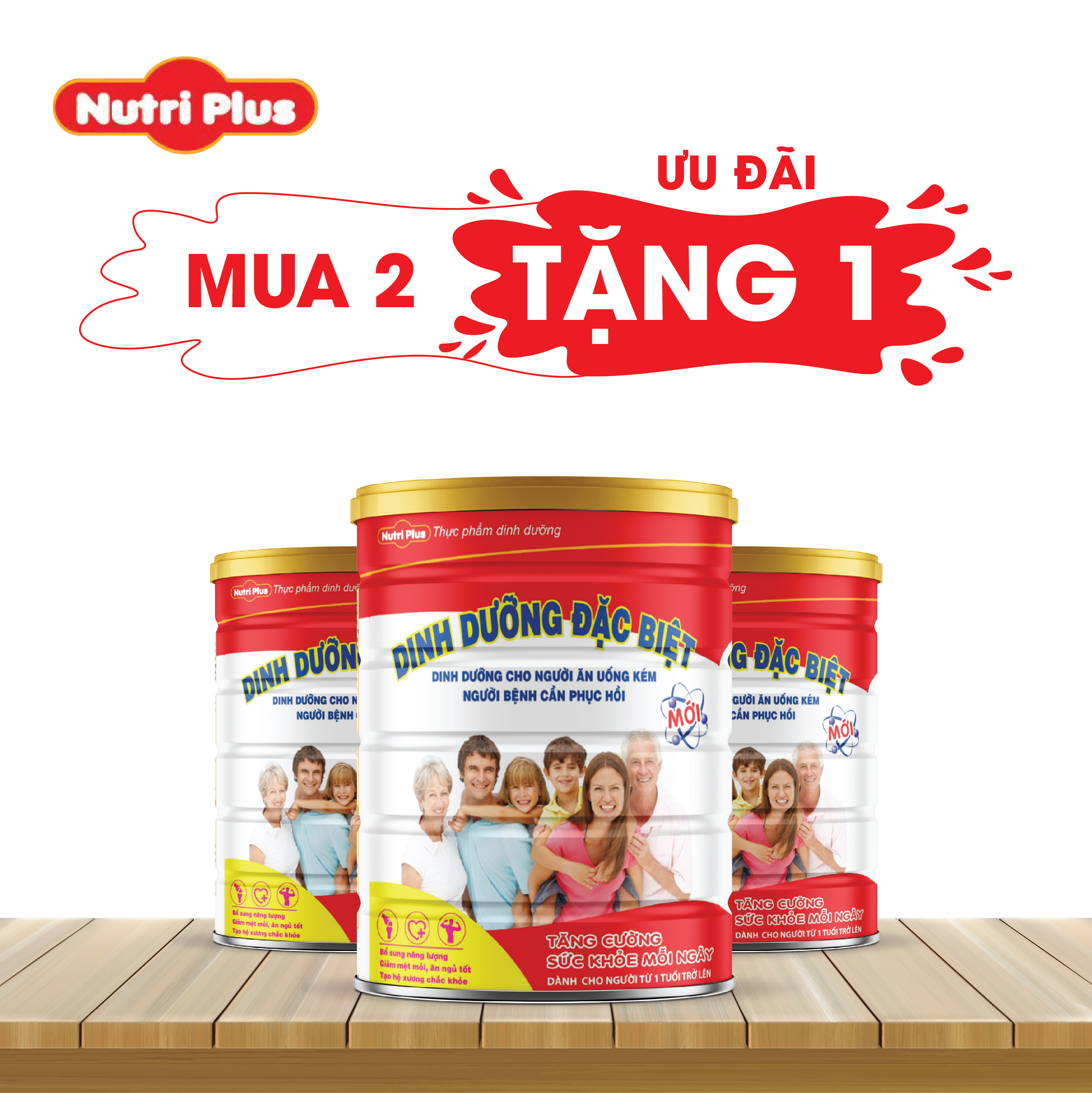 [MUA 2 TẶNG 1] Sữa dinh dưỡng đặc biệt cho người ăn uống kém, người bệnh cần hồi phục -900g Nutriplus New