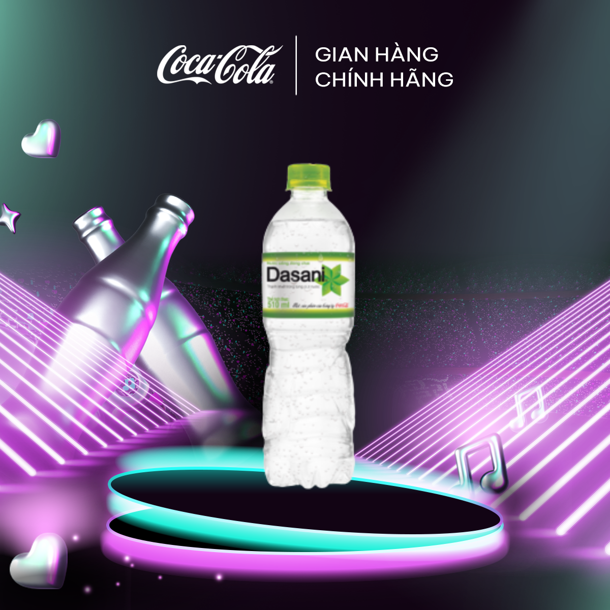 Lốc 24 chai Nước suối Dasani 24x510ml