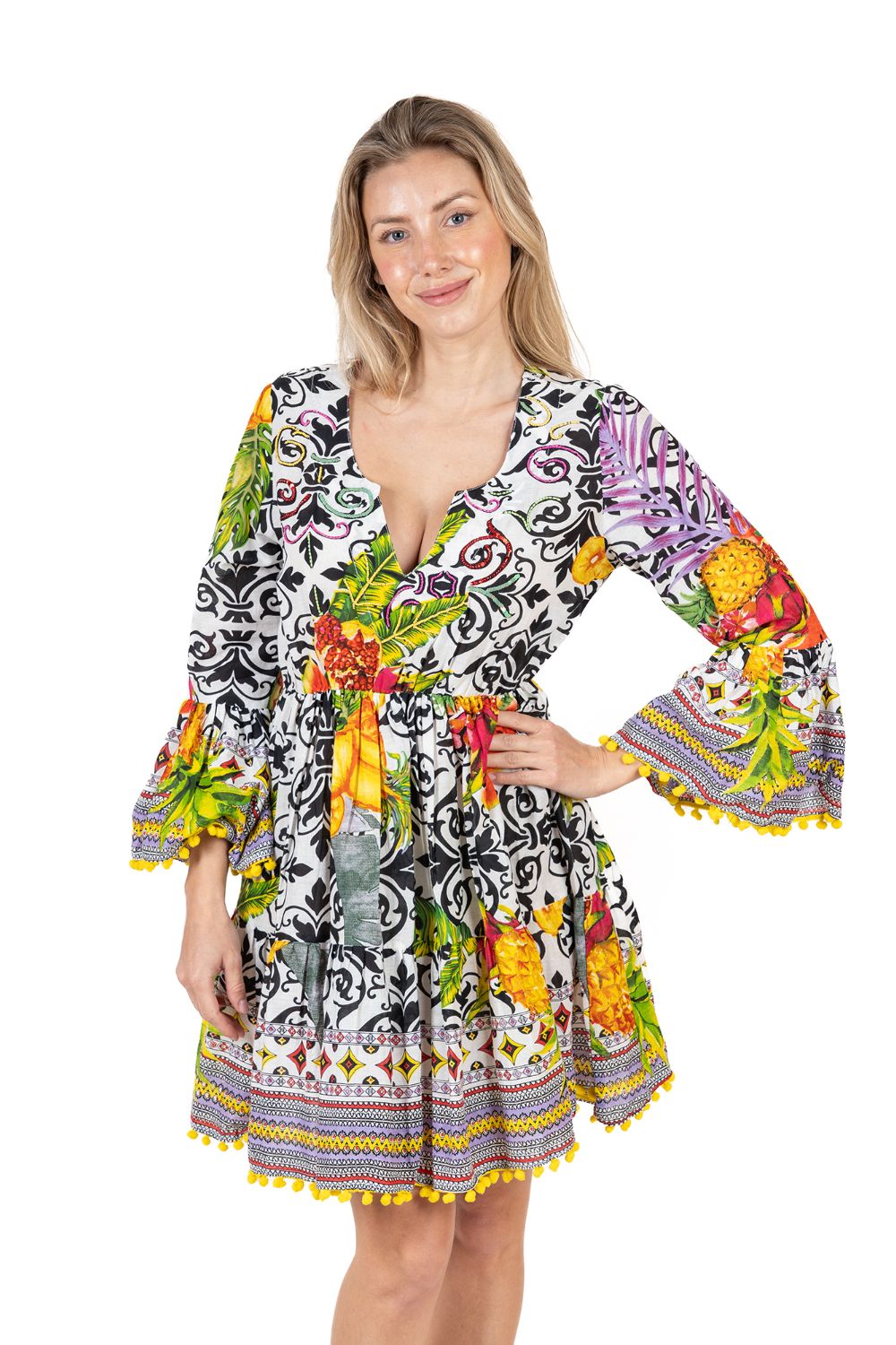 Đầm Boho Kết Cườm Cotton Isla Bonita