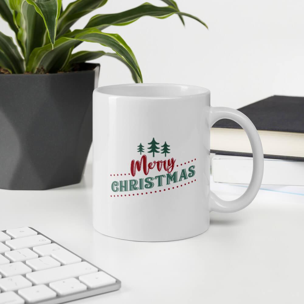 Cốc sứ giáng sinh hình Merry Christmas kiểu 2