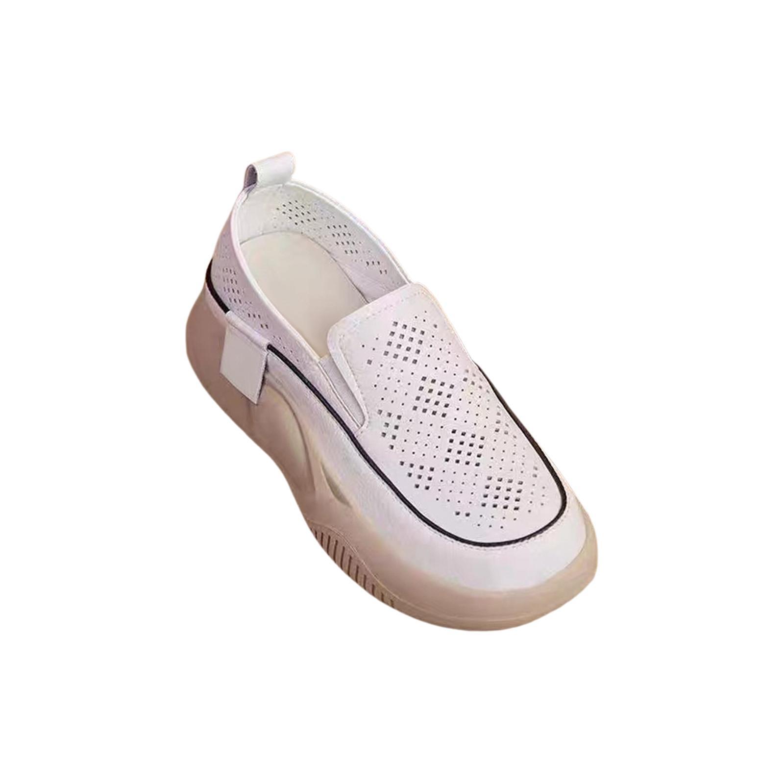 Women's Platform Sneakers Casual Shoes Trainers Slip on PU Upper Sports Shoes Breathable for Jogging Workout