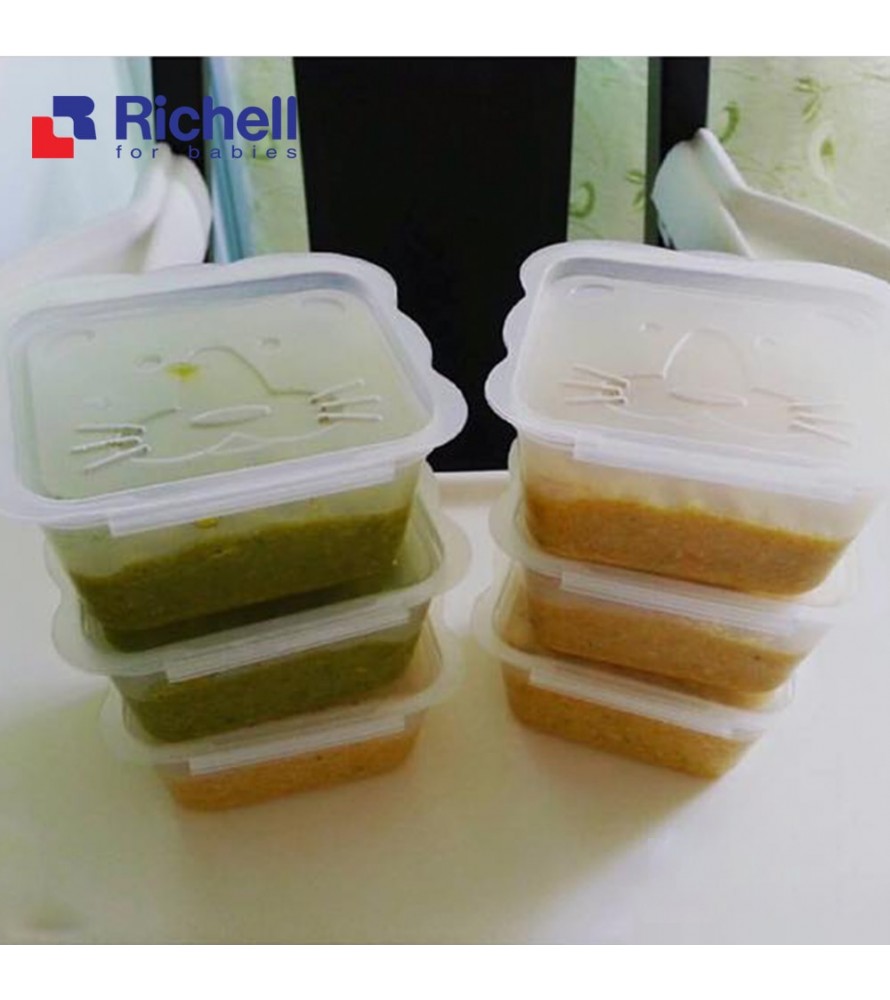 Bộ khay hộp trữ đồ ăn dặm (khay 8 ngăn + khay 12 ngăn + bộ 8 hộp 100ml)  + tặng 5 zipper 12x17cm