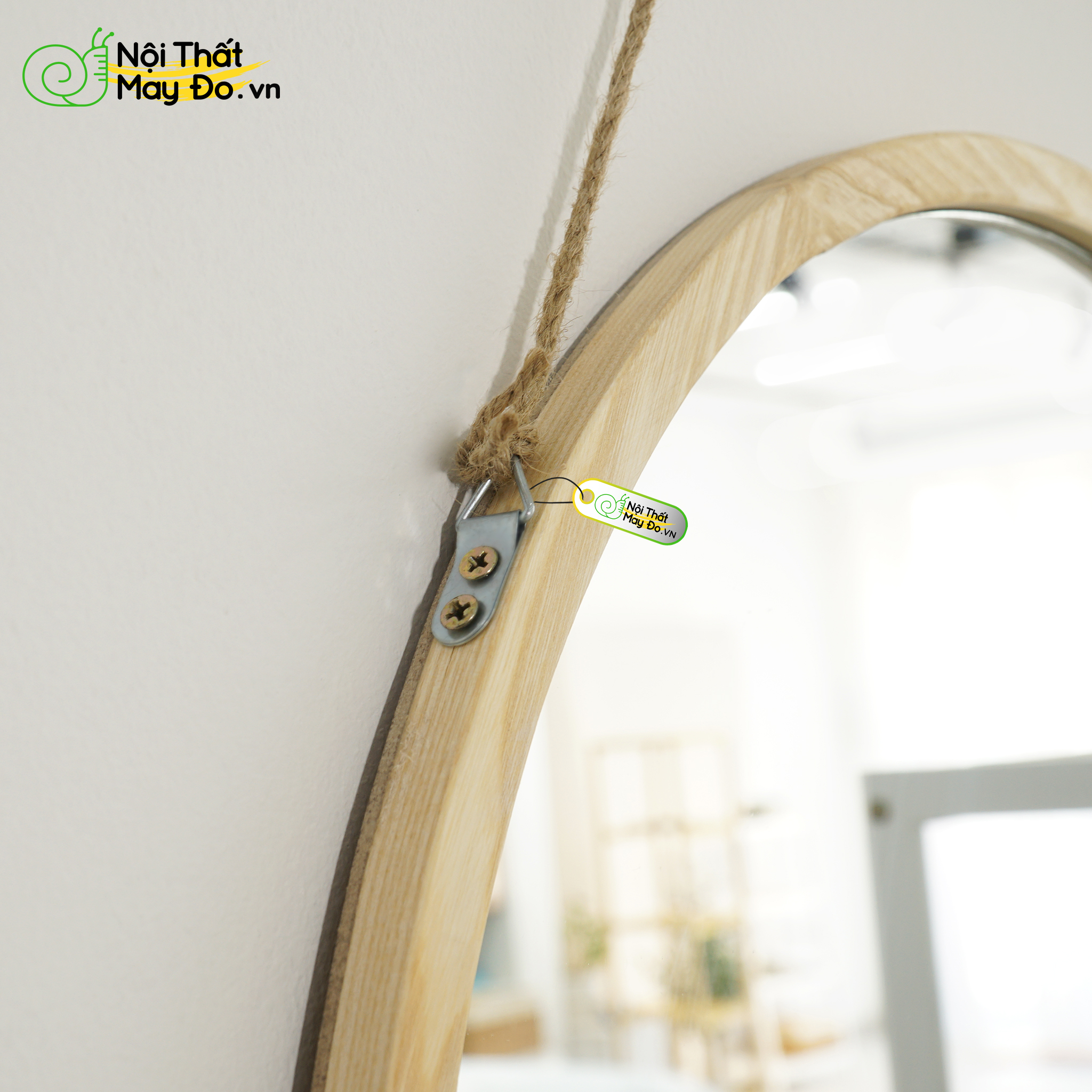 Gương Tròn Treo Tường - Circle Mirror D50 - Thiết Kế Dây Treo Sang Trọng - Đường Kính 50cm - Có 3 màu lựa chọn