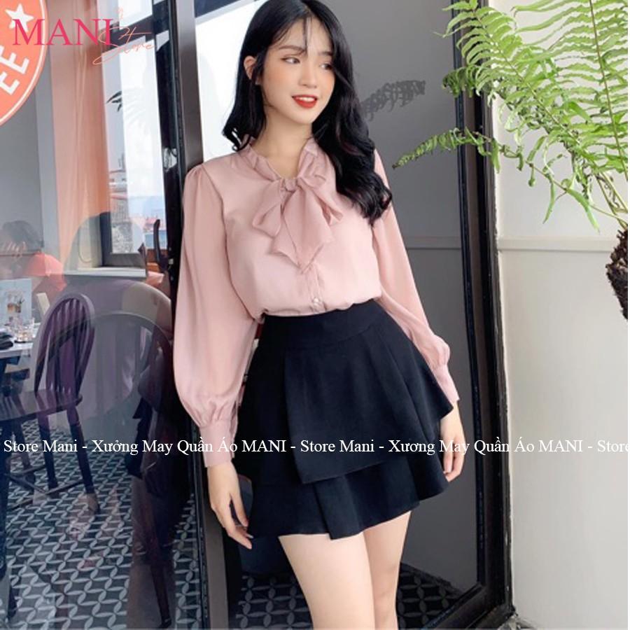 Chân váy 2 tầng ngắn đen có lót trong dáng xòe cá tính ôm bigsize cạp chun lưng thun vải Umi co giãn mặc công sở đi biển