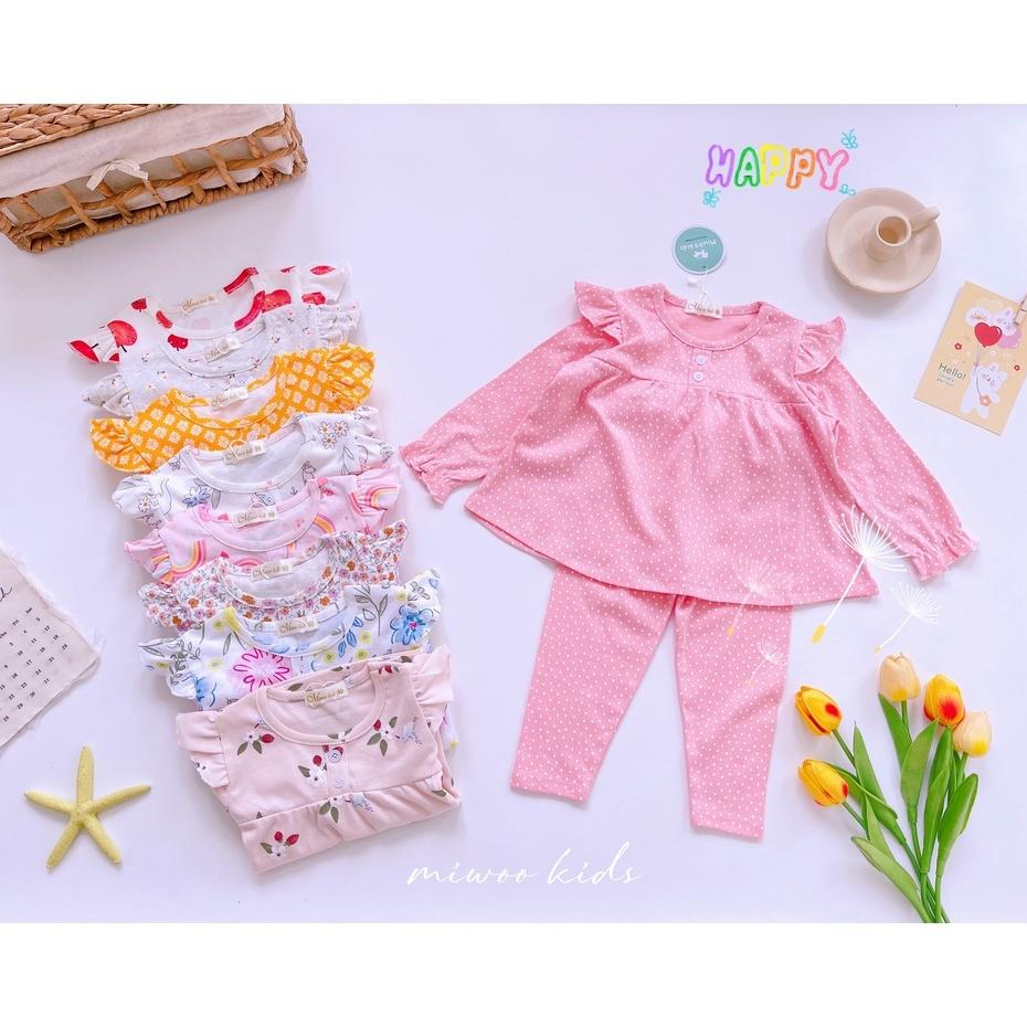 Bộ dài tay cánh tiên quần dài Bozip dáng baby doll siêu mềm mịn mát cho bé gái - HÀNG LOẠI 1 Bảng 2