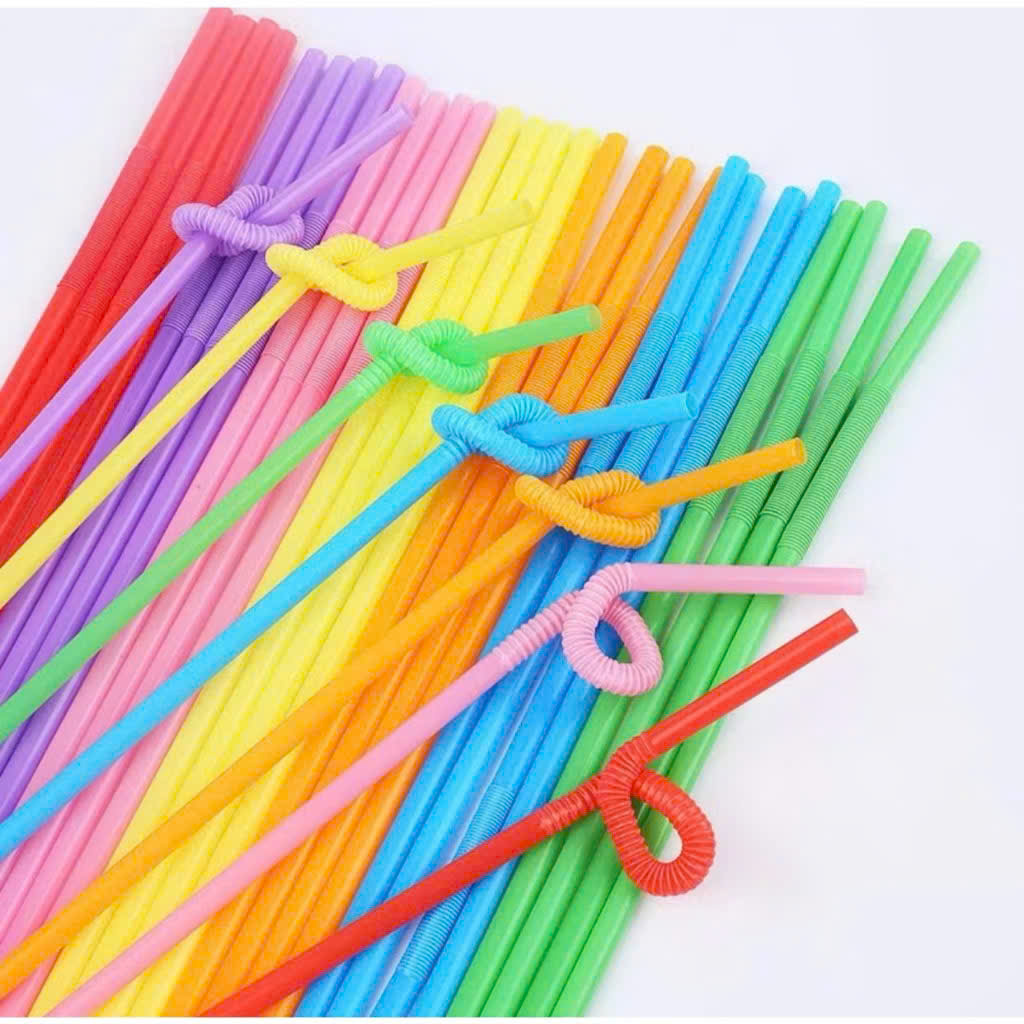 Ống Hút Nghệ Thuật Xoắn (80 Ống/Bịch), Ống Hút Nhựa PP Phi 6 Dài Cho Sinh Tố - HÀNG CHÍNH HÃNG MINIIN