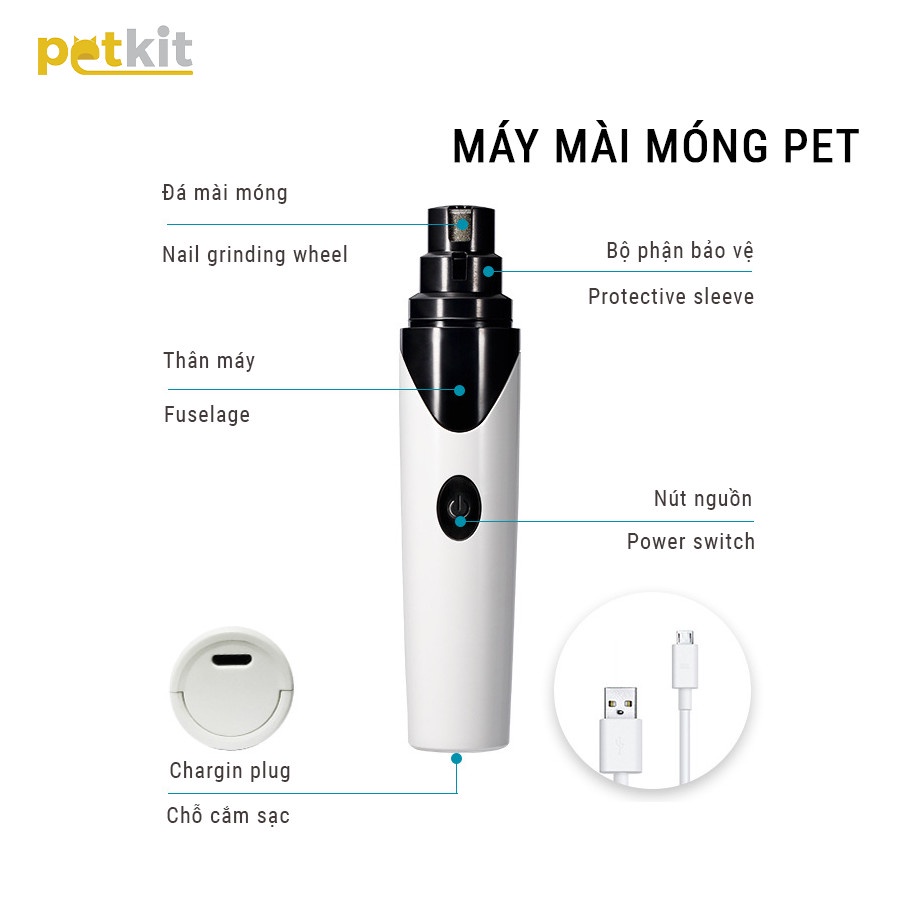 Máy mài móng cho thú cưng N10 Pet Nail Grinder tiện lợi, chăm sóc móng cho thú cưng