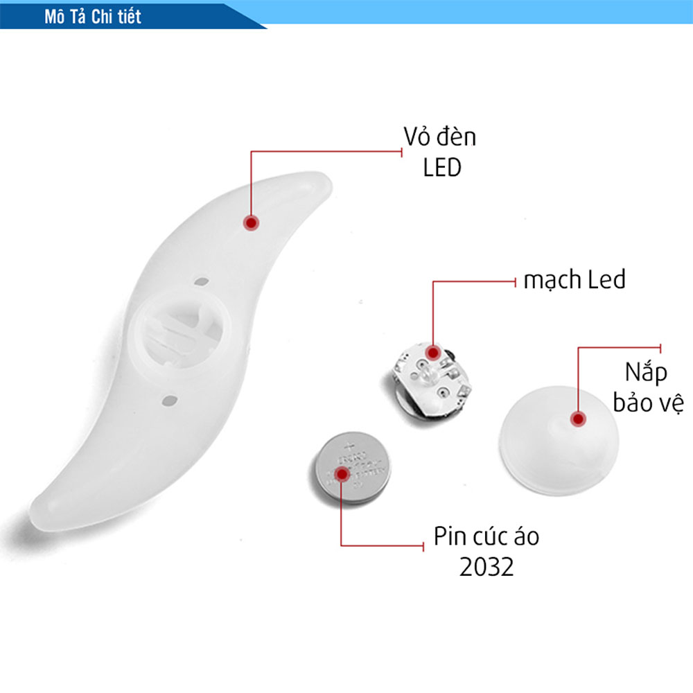 Đèn led gắn căm xe đạp nhiều màu rực rỡ (sẵn pin) - Chống nước - Đèn gắn nan xe đạp size lớn