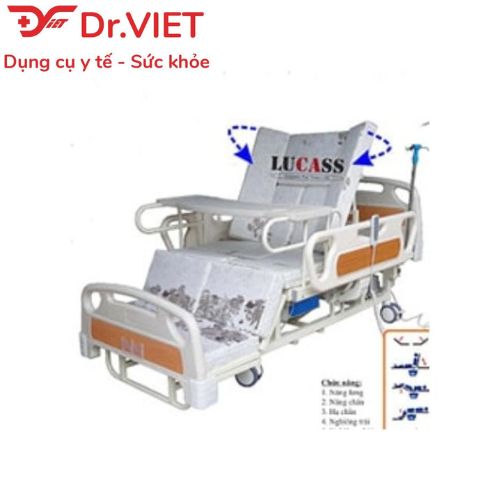 Giường y tế điện đa năng Lucass GB-T5D - hỗ trợ người già, người bệnh, người đi lại khó khăn thuận tiện, dễ dàng, có thể đi vệ sinh và gội đầu tại giường