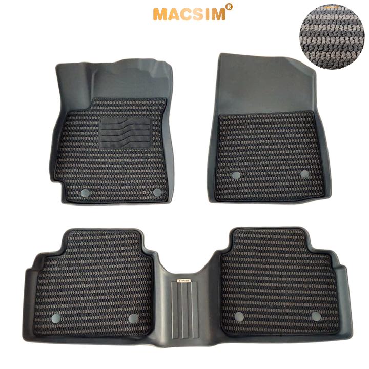 Thảm Lót Sàn 2 Lớp TPE Macsim Elantra 2023+ Chuẩn Form, Bền, Không Mùi (sd3 xám đen ct)