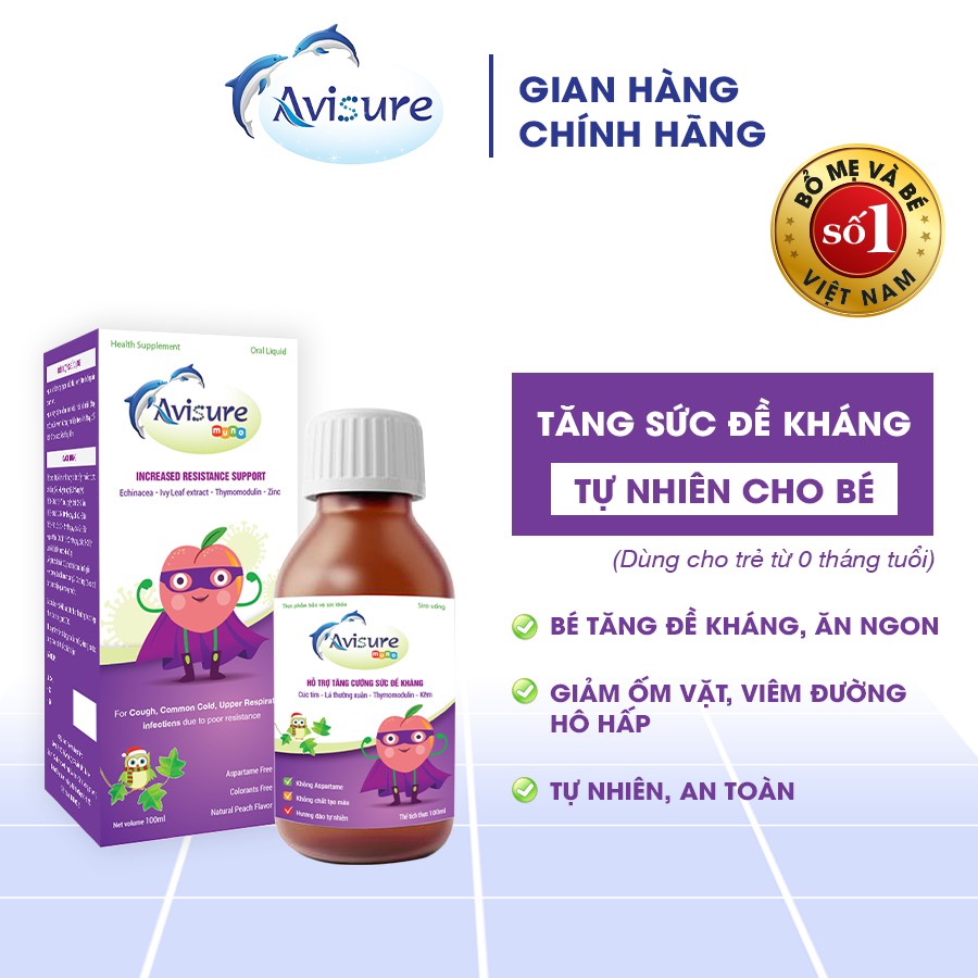 Avisure muno - Tăng sức đề kháng tự nhiên cho trẻ, bé ăn ngon, hấp thu tốt