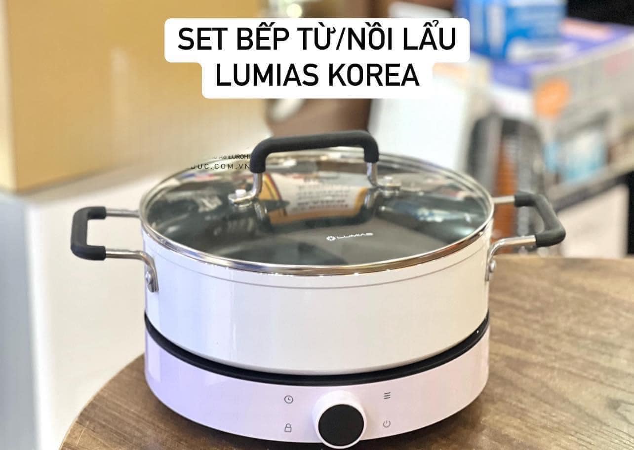 Set bếp từ đơn + nồi lẩu Lumias Korea (gồm 1 bếp+1 nồi) Made in Korea Lumena Hàng chính hãng