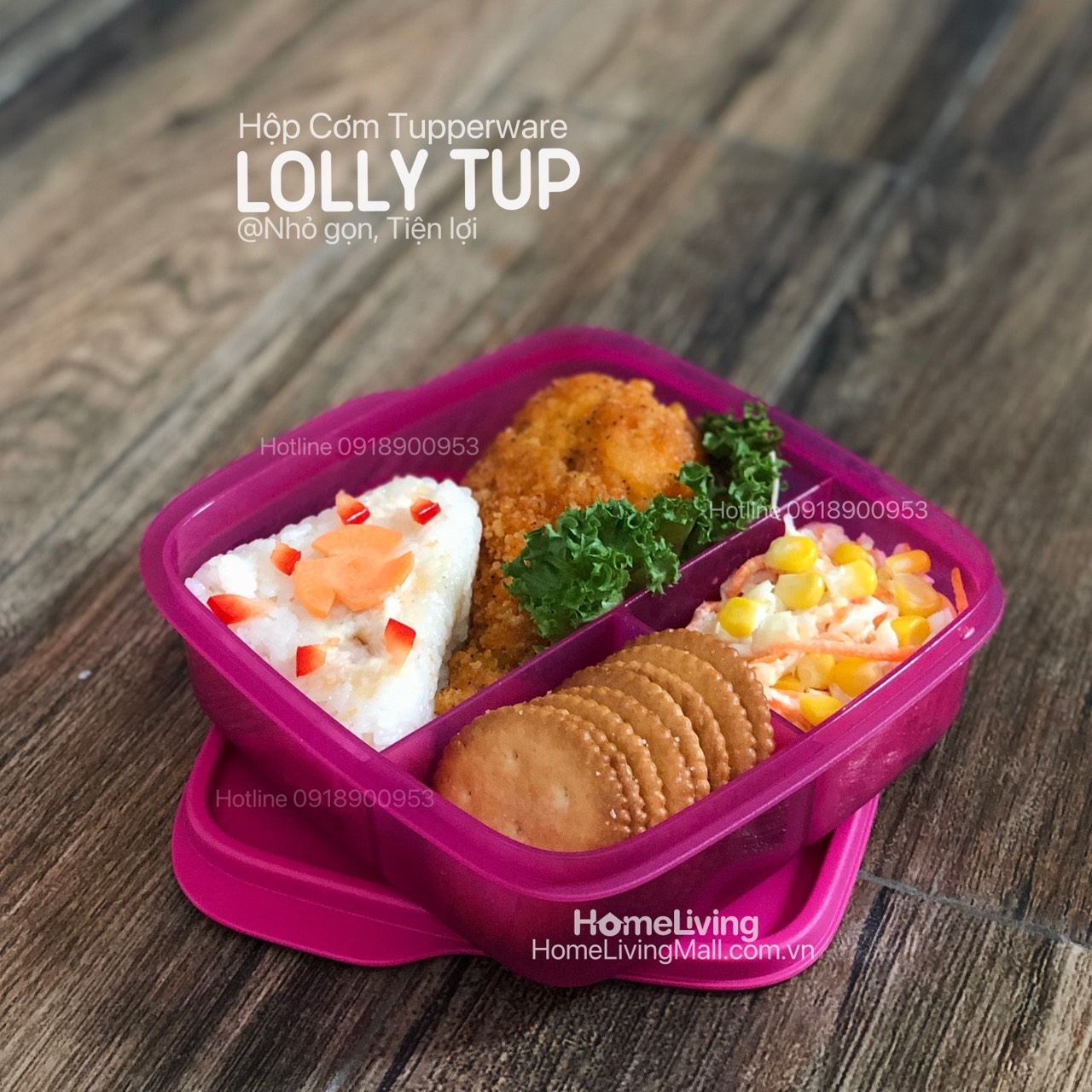 Hộp Cơm Chia 3 Ngăn Tupperware Lolly Tup 550ml - Màu mới