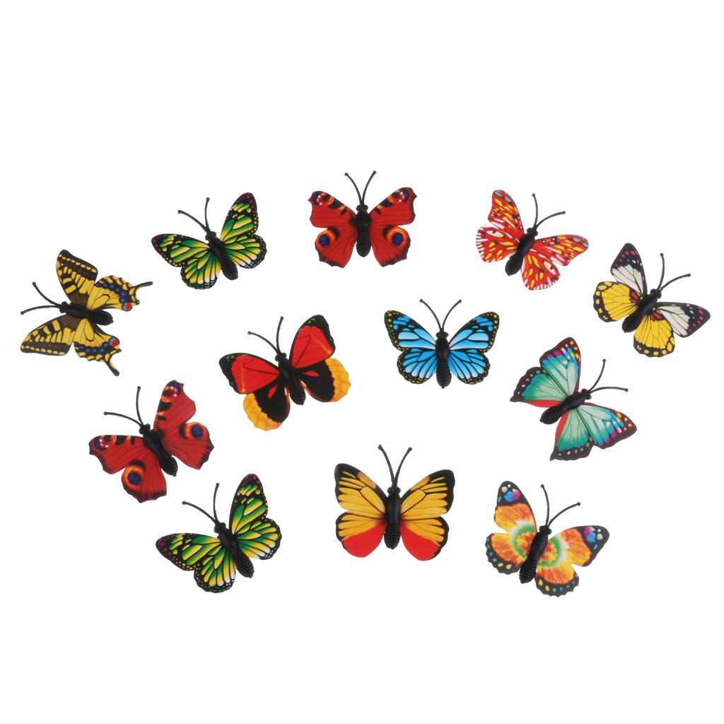 Lots of 12 Simulation  Butterfly Figures Animal Model Kids Toy Gift