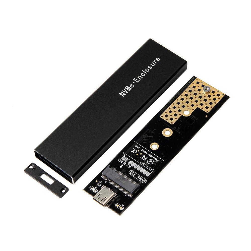 M.2 NVMe SSD Case NVME SSD Enclosure Type-C Interface M.2 NVMe Hard Disk Case Aluminum Alloy External Hard Drive Case