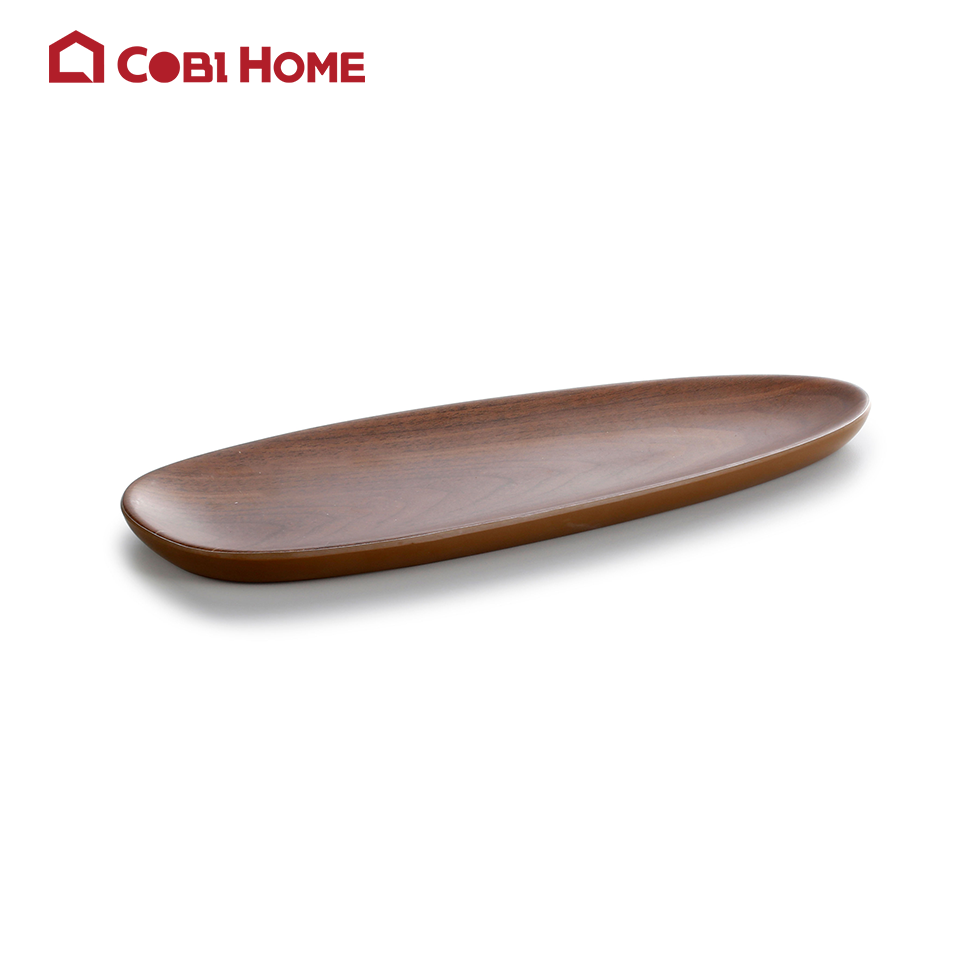 Dĩa vân gỗ tạo kiểu bằng melamine cao cấp - 30.2 x 12.3 x 1.7cm