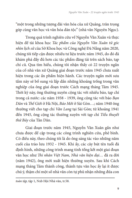 NGUYỄN VĂN XUÂN 22 TRUYỆN NGẮN TRƯỚC 1945