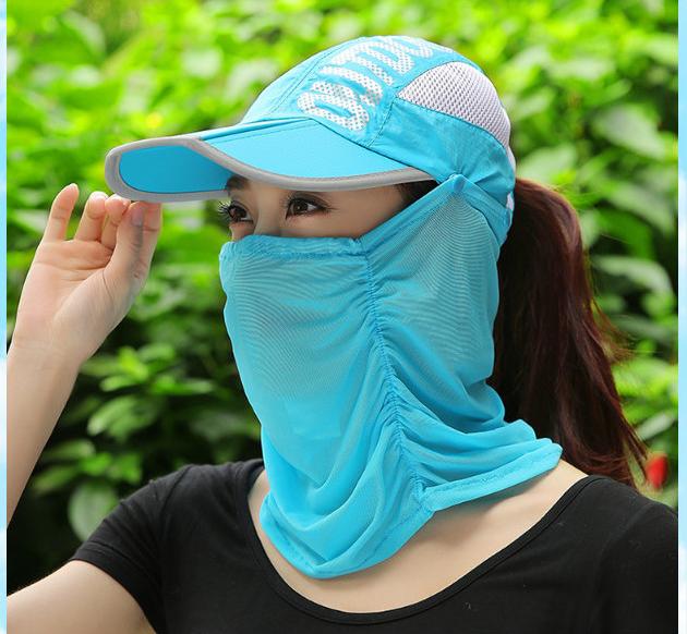 Nón kết kèm khẩu trang cao cấp, mũ chống nắng ninja kèm khẩu trang màu xanh ngọc