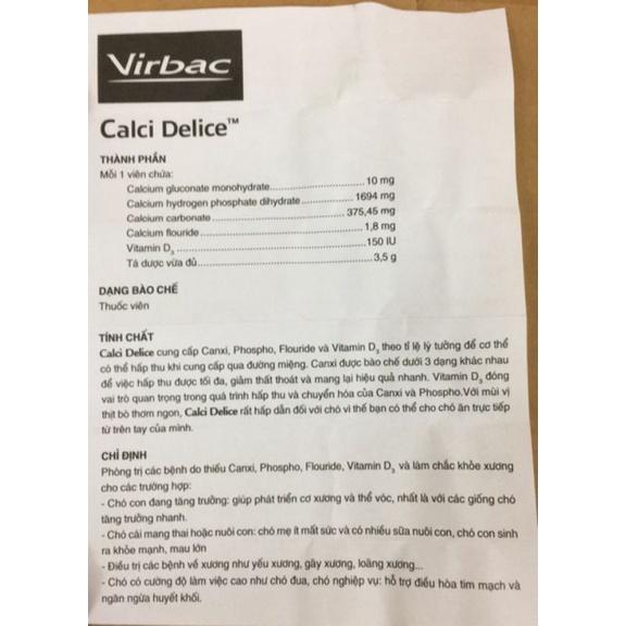 canxi delice virbac hàng chính hãng cho chó mèo hộp 30 viên