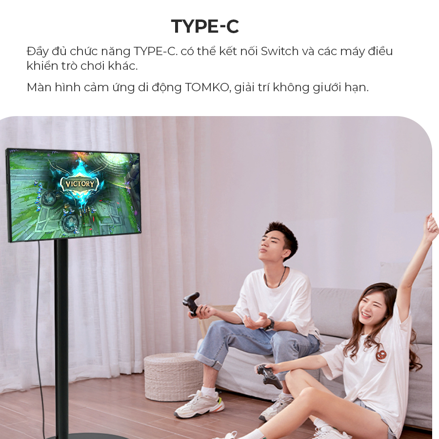 TOMKO GoWithMe, Màn hình di động thông minh TOMKO 22 inch, dùng hát karaoke, làm quà tặng, thiết bị livestream, yoga - Hàng Chính Hãng